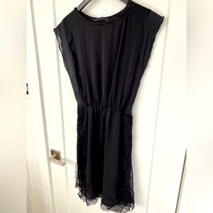 Zara Slip Dress small Black with lace